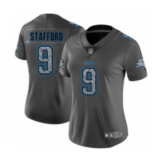 Women's Detroit Lions 9 Matthew Stafford Limited Gray Static Fashion
