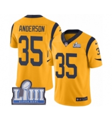 Men's Nike Los Angeles Rams #35 C.J. Anderson Limited Gold Rush Vapor Untouchable Super Bowl LIII Bound NFL Jersey