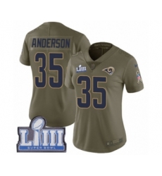 Women's Nike Los Angeles Rams #35 C.J. Anderson Limited Olive 2017 Salute to Service Super Bowl LIII Bound NFL Jersey