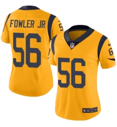 Women's Nike Los Angeles Rams #56 Dante Fowler Jr Limited Gold Rush Vapor Untouchable NFL Jersey