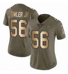 Women's Nike Los Angeles Rams #56 Dante Fowler Jr Limited Olive Gold 2017 Salute to Service NFL Jersey