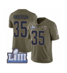 Youth Nike Los Angeles Rams #35 C.J. Anderson Limited Olive 2017 Salute to Service Super Bowl LIII Bound NFL Jersey