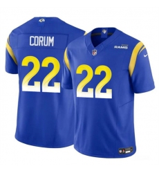 Men's Los Angeles Rams #22 Blake Corum Blue 2024 Draft F.U.S.E. Vapor Untouchable Football Stitched Jersey