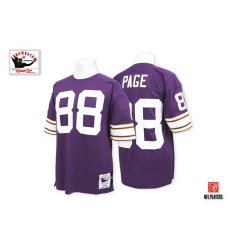 Mitchell And Ness Minnesota Vikings #88 Alan Page Purple Team Color Authentic Throwback NFL Jersey