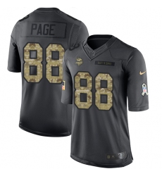 Youth Nike Minnesota Vikings #88 Alan Page Limited Black 2016 Salute to Service NFL Jersey
