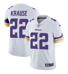 Men's Nike Minnesota Vikings #22 Paul Krause White Vapor Untouchable Limited Player NFL Jersey