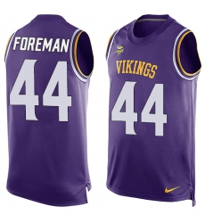 Men's Nike Minnesota Vikings #44 Chuck Foreman Limited Purple Player Name & Number Tank Top NFL Jersey