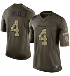 Men's Nike Minnesota Vikings #4 Ryan Quigley Elite Green Salute to Service NFL Jersey