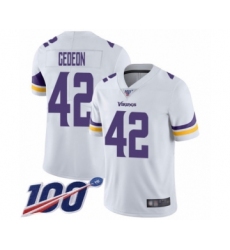 Men's Minnesota Vikings #42 Ben Gedeon White Vapor Untouchable Limited Player 100th Season Football Jersey
