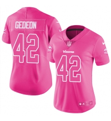 Women's Nike Minnesota Vikings #42 Ben Gedeon Limited Pink Rush Fashion NFL Jersey