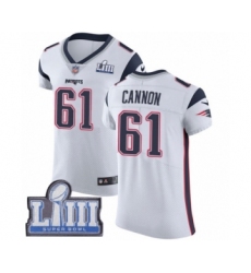 Men's Nike New England Patriots #61 Marcus Cannon White Vapor Untouchable Elite Player Super Bowl LIII Bound NFL Jersey