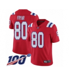 Men's New England Patriots #80 Irving Fryar Red Alternate Vapor Untouchable Limited Player 100th Season Football Jersey
