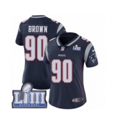 Women's Nike New England Patriots #90 Malcom Brown Navy Blue Team Color Vapor Untouchable Limited Player Super Bowl LIII Bound NFL Jersey