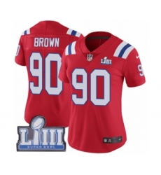 Women's Nike New England Patriots #90 Malcom Brown Red Alternate Vapor Untouchable Limited Player Super Bowl LIII Bound NFL Jersey