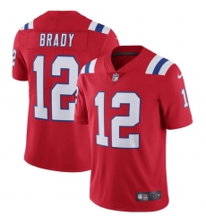 Men's Nike New England Patriots #12 Tom Brady Red Alternate Vapor Untouchable Limited Player NFL Jersey