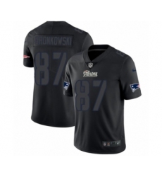 Men's Nike New England Patriots #87 Rob Gronkowski Limited Black Rush Impact NFL Jersey