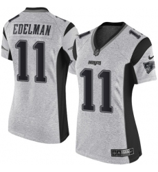 Women's Nike New England Patriots #11 Julian Edelman Limited Gray Gridiron II NFL Jersey Women's Nike New England Patriots #11 Julian Edelman Limited Gray Gridiron II NFL Jersey