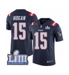 Men's Nike New England Patriots #15 Chris Hogan Limited Navy Blue Rush Vapor Untouchable Super Bowl LIII Bound NFL Jersey
