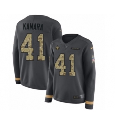 Women's Nike New Orleans Saints #41 Alvin Kamara Limited Black Therma Long Sleeve NFL Jersey