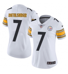 Women's Nike Pittsburgh Steelers #7 Ben Roethlisberger Elite White NFL Jersey