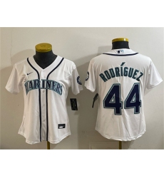 Youth Seattle Mariners #44 Julio Rodríguez White Cool Base Stitched Baseball Jersey