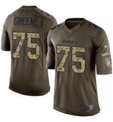 Men's Nike Pittsburgh Steelers #75 Joe Greene Elite Green Salute to Service NFL Jersey