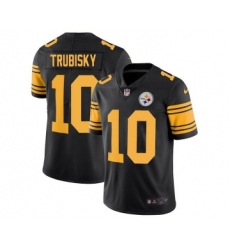 Men's Pittsburgh Steelers #10 Mitchell Trubisky Black Color Rush Limited Stitched Jersey