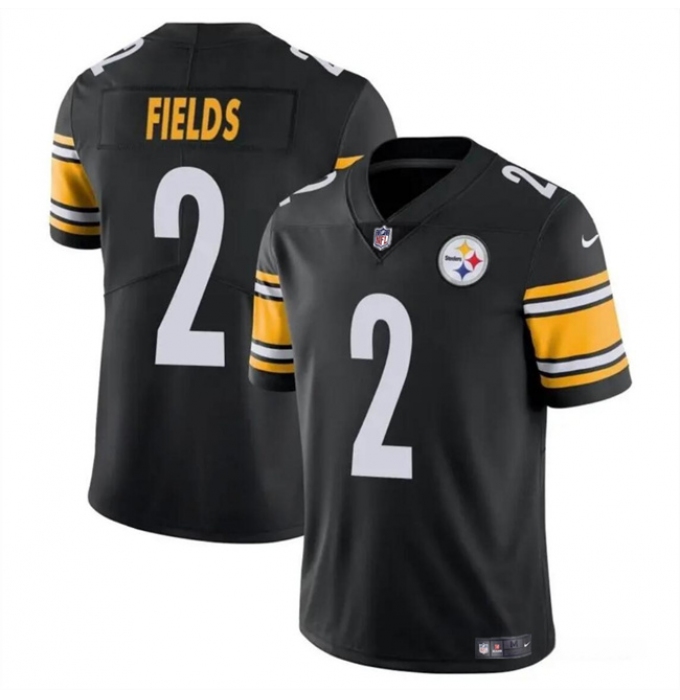 Men's Pittsburgh Steelers #2 Justin Fields Black Vapor Untouchable Limited Football Stitched Jersey