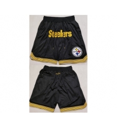 Men's Pittsburgh Steelers Black Shorts (Run Small)