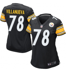 Women's Nike Pittsburgh Steelers #78 Alejandro Villanueva Game Black Team Color NFL Jersey
