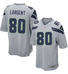 Men's Nike Seattle Seahawks #80 Steve Largent Game Grey Alternate NFL Jersey