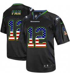 Men's Nike Seattle Seahawks 12th Fan Elite Black USA Flag Fashion NFL Jersey Men's Nike Seattle Seahawks 12th Fan Elite Black USA Flag Fashion NFL Jersey
