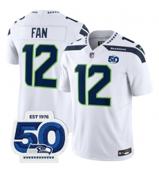 Men's Seattle Seahawks #12 Fan White 2025 F.U.S.E. 50th Anniversary Vapor Limited Football Stitched Jersey Men's Seattle Seahawks #12 Fan White 2025 F.U.S.E. 50th Anniversary Vapor Limited Football Stitched Jersey