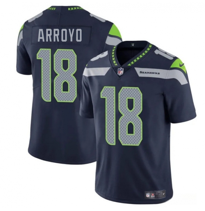 Men's Seattle Seahawks #18 Elijah Arroyo Navy 2025 Draft Vapor Limited Football Stitched Jersey