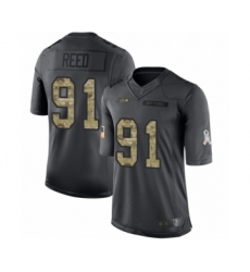 Men's Seattle Seahawks #91 Jarran Reed Limited Black 2016 Salute to Service Football Jersey