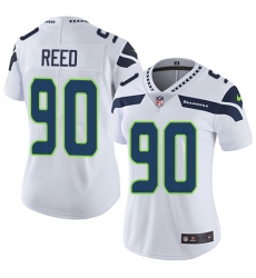 Women's Nike Seattle Seahawks #90 Jarran Reed Elite White NFL Jersey