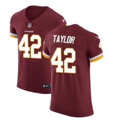 Men's Nike Washington Redskins #42 Charley Taylor Elite Burgundy Red Team Color NFL Jersey