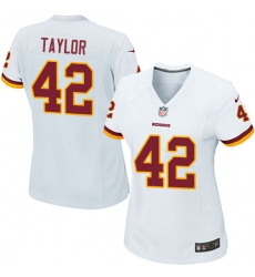 Women's Nike Washington Redskins #42 Charley Taylor Game White NFL Jersey