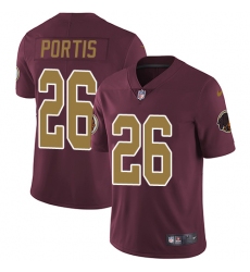 Youth Nike Washington Redskins #26 Clinton Portis Burgundy Red/Gold Number Alternate 80TH Anniversary Vapor Untouchable Limited Player NFL Jersey