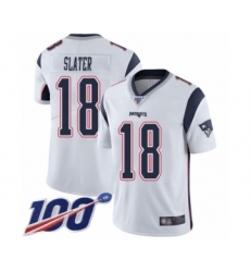 Men's New England Patriots #18 Matthew Slater White Vapor Untouchable Limited Player 100th Season Football Jersey