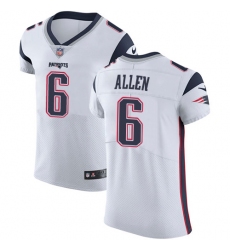 Men's Nike New England Patriots #6 Ryan Allen White Vapor Untouchable Elite Player NFL Jersey
