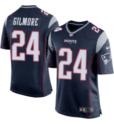 Men's Nike New England Patriots #24 Stephon Gilmore Game Navy Blue Team Color NFL Jersey