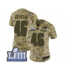 Women's Nike New England Patriots #46 James Develin Limited Camo 2018 Salute to Service Super Bowl LIII Bound NFL Jersey