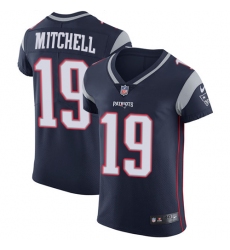 Men's Nike New England Patriots #19 Malcolm Mitchell Navy Blue Team Color Vapor Untouchable Elite Player NFL Jersey