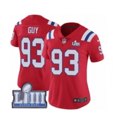 Women's Nike New England Patriots #93 Lawrence Guy White Vapor Untouchable Limited Player Super Bowl LIII Bound NFL Jersey