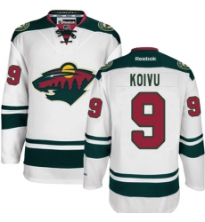 Men's Reebok Minnesota Wild #9 Mikko Koivu Authentic White Away NHL Jersey