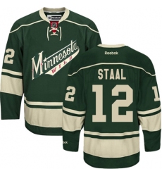 Men's Reebok Minnesota Wild #12 Eric Staal Premier Green Third NHL Jersey