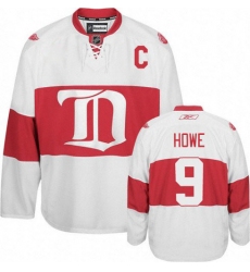 Men's Reebok Detroit Red Wings #9 Gordie Howe Premier White Third NHL Jersey