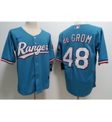 Men's Texas Rangers #48 Jacob deGrom Light Blue Cool Base Stitched Baseball Jersey