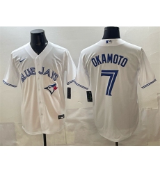 Men's Toronto Blue Jays #7 Kazuma Okamoto White 2025 Cool Base Stitched Baseball Jersey